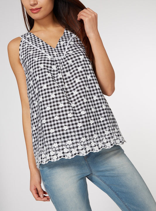 Gingham Sleeveless Top - 24