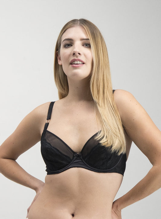 Black Luxury Lace Full Cup Bra - 32A
