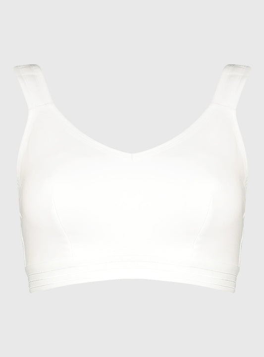 DD+ White Cotton Comfort Support Bra - 32DD