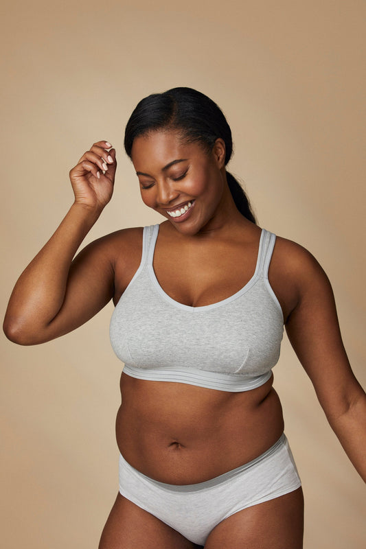 DD+ Grey Full Cup Support Cotton-Rich Bra - 32DD