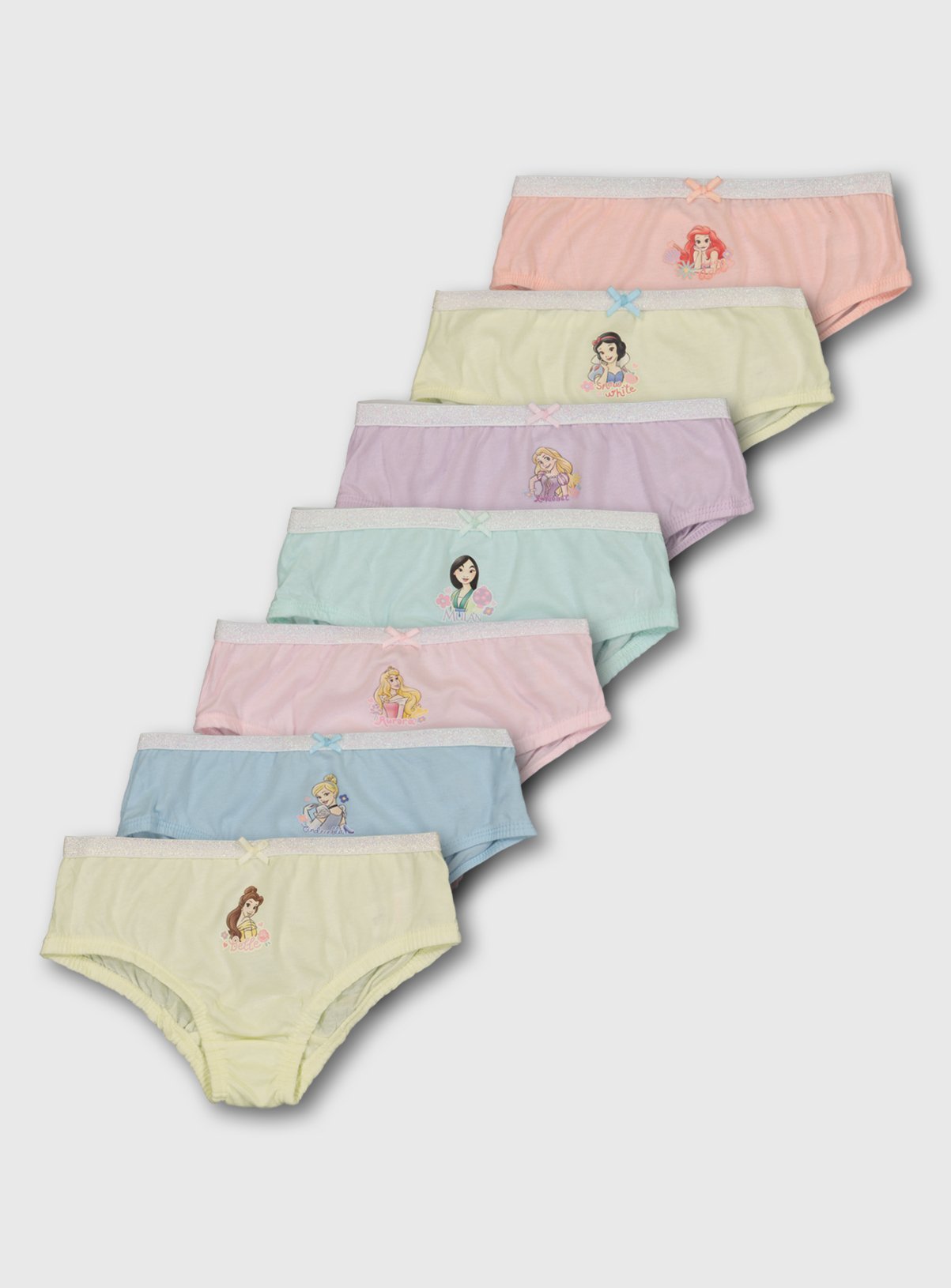 Disney Princess Pastel Briefs 7 Pack - 18-24 months