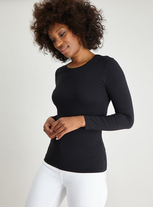 Black Luxe Long Sleeve Top - 10