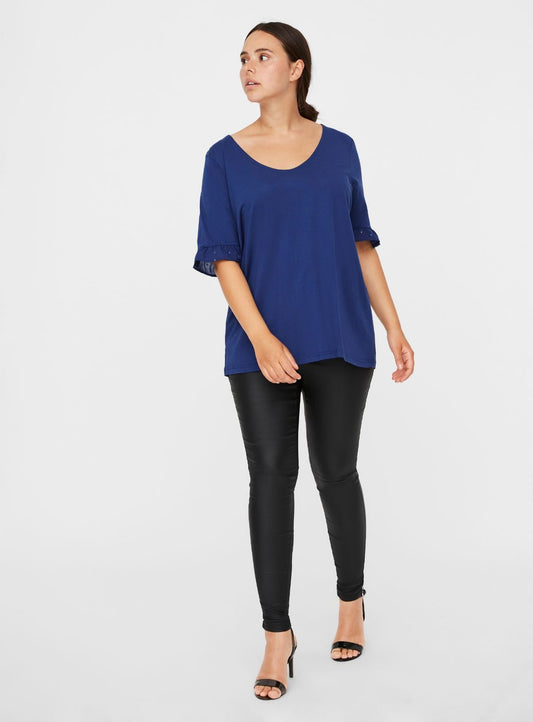 Blue Ruffle Sleeve Top - 14-16
