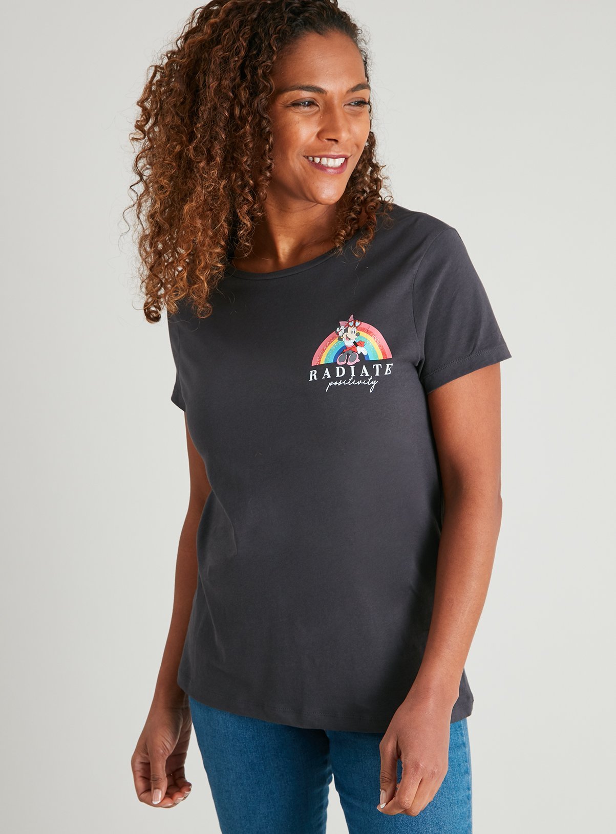 Disney Minnie Mouse Grey 'Radiate Positivity' T-Shirt - 10