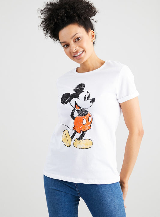 Disney Mickey Mouse White T-Shirt - 10