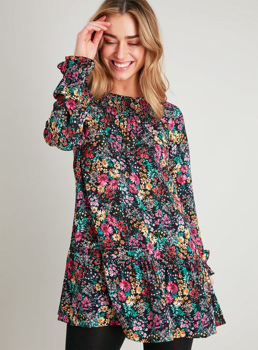 Bright Floral Print Tunic - 10