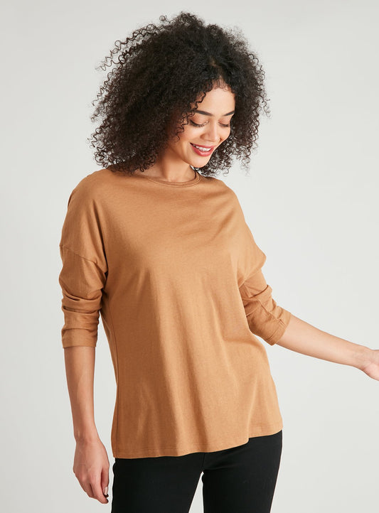 Brown Slouch Sleeve Top - 10