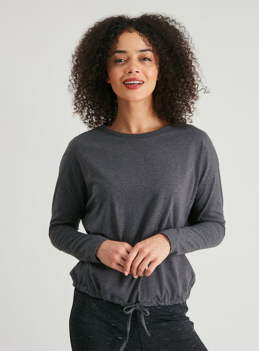 Charcoal Grey Bubble Hem Top - 10