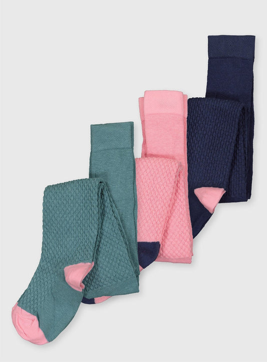 Honeycomb Texture Tights 3 Pack - 1-2 years