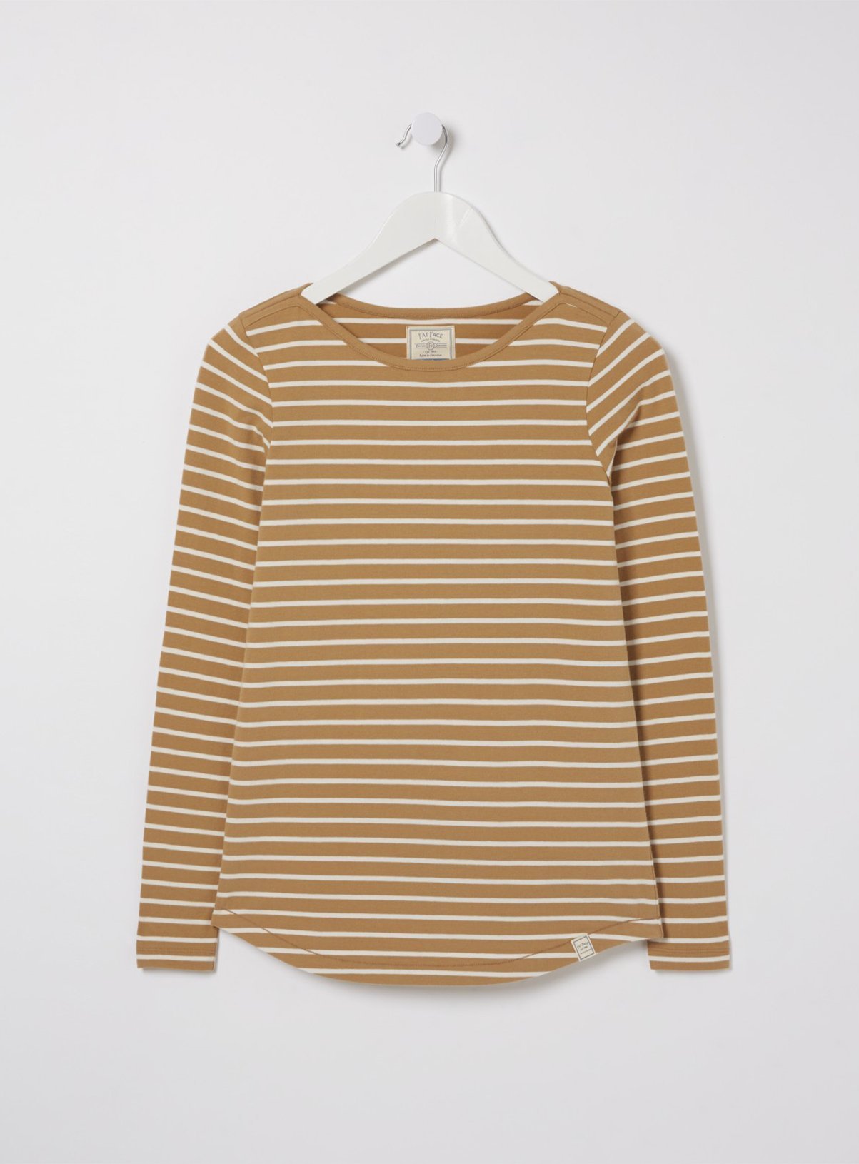 FATFACE Organic Cotton Yellow Breton Stripe Top - 10