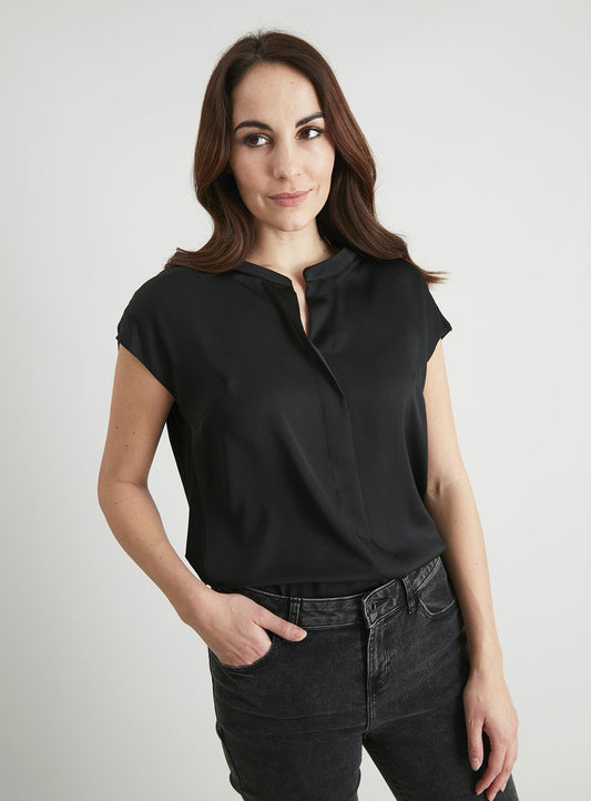 Black Woven Front Top - 10