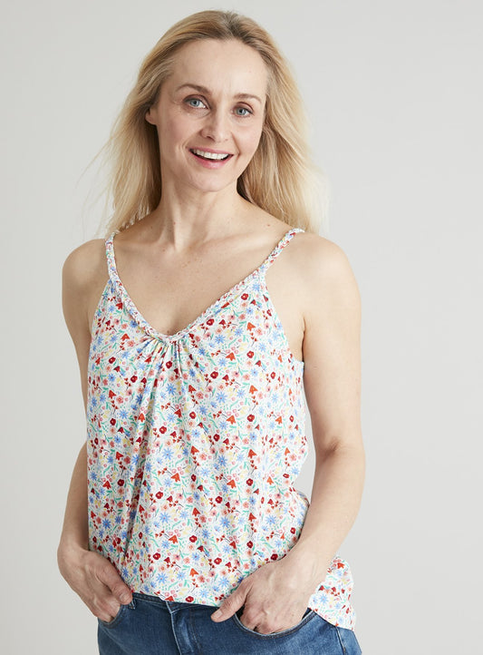 Floral Print Plaited Vest Top - 10