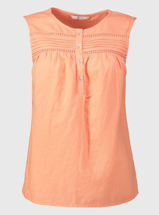 Coral Linen-Rich Shell Top - 10