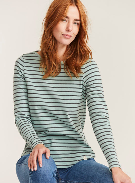 FATFACE Green Organic Cotton Breton Stripe Top - 10