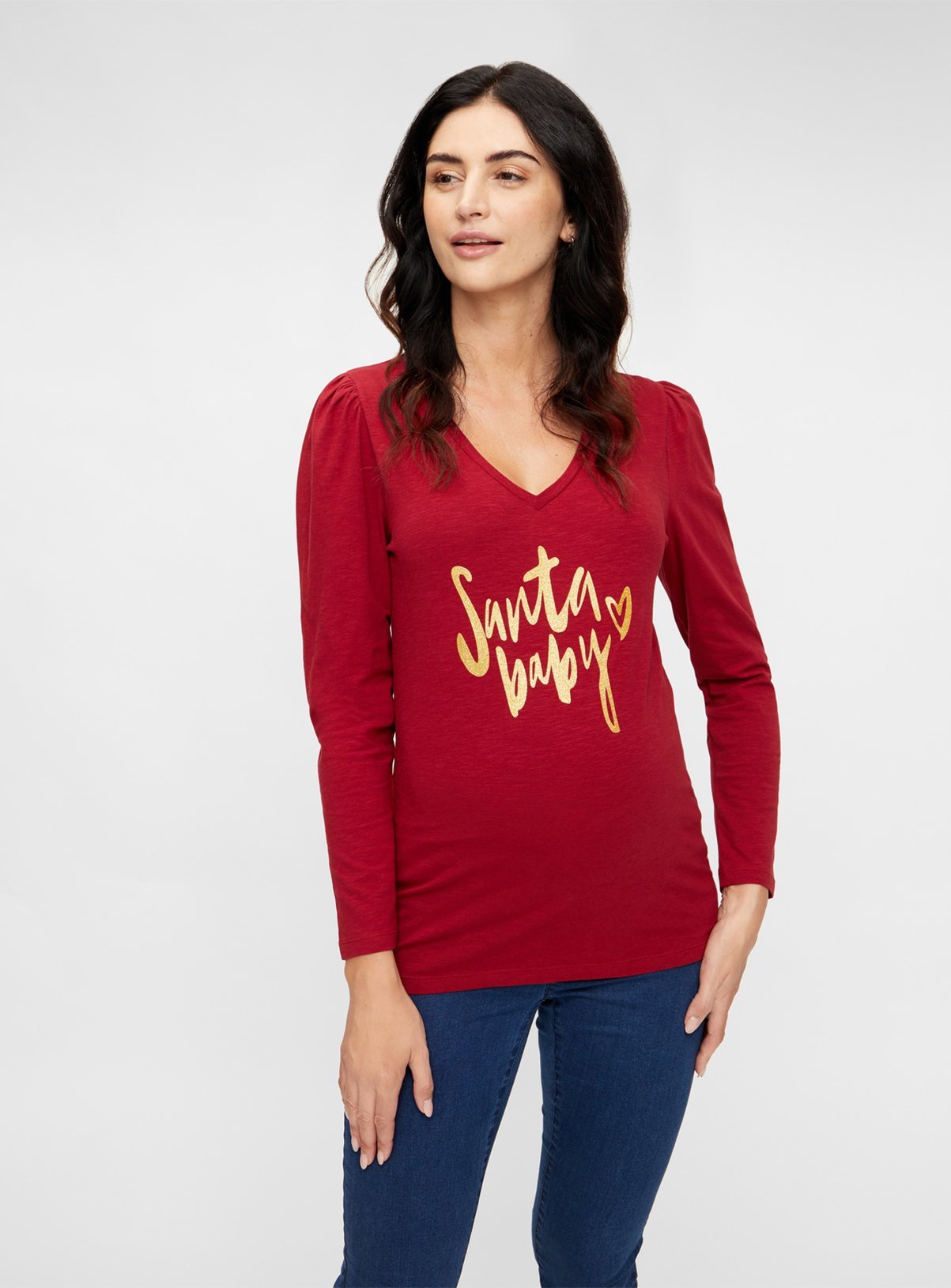 Christmas Red Long Sleeved Jersey Top - 10