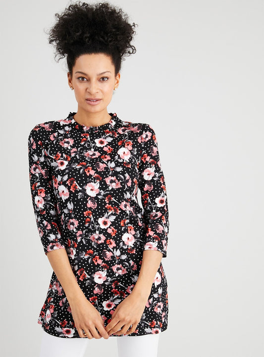 Floral High Neck Tunic - 10