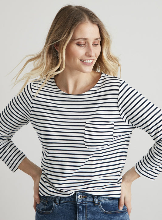 Breton Stripe Long Sleeve Top - 10