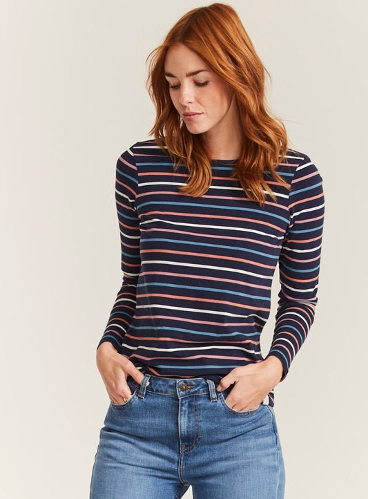 FATFACE Multi Stripe Organic Cotton Breton Top - 10