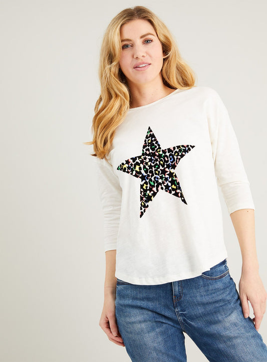 Cream Flock Star Top - 10