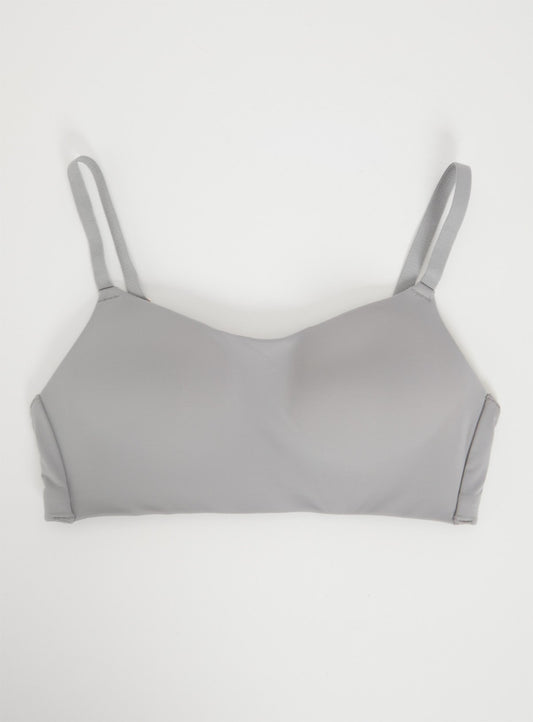 Grey Scoop Neck Bra - 32A