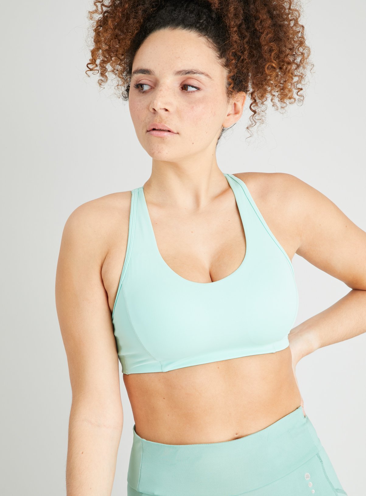 Active Green Medium Cross Back Crop Top - 10