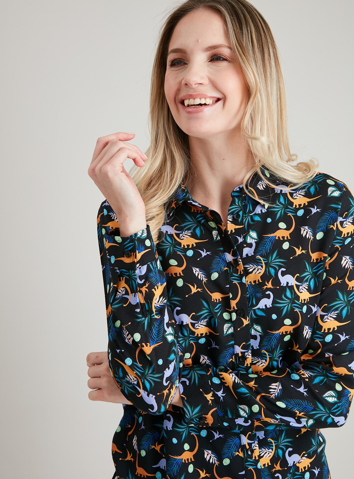 Dinosaur Print Western Shirt - 10