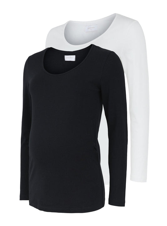 Black & White Long Sleeve Maternity Top - 10